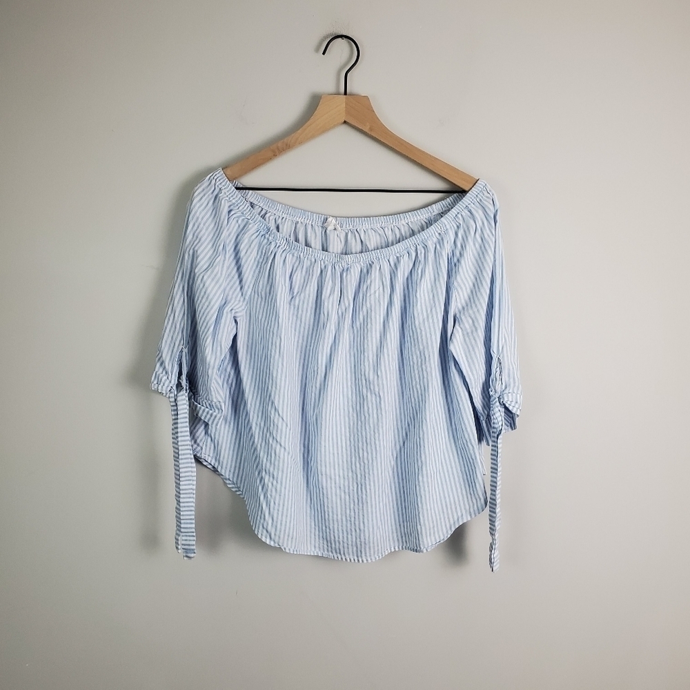 Live 4 Truth Blue White Striped Blouse XL